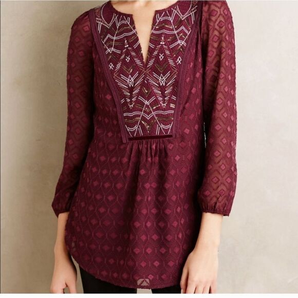 Anthropologie One September Madiran Peasant Blouse Size Small - Picture 1 of 7